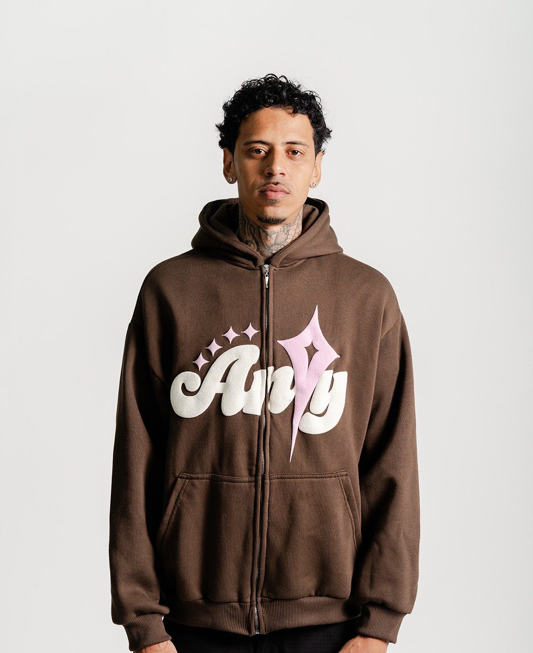 MOLETOM STARWAVE ZIP BROWN