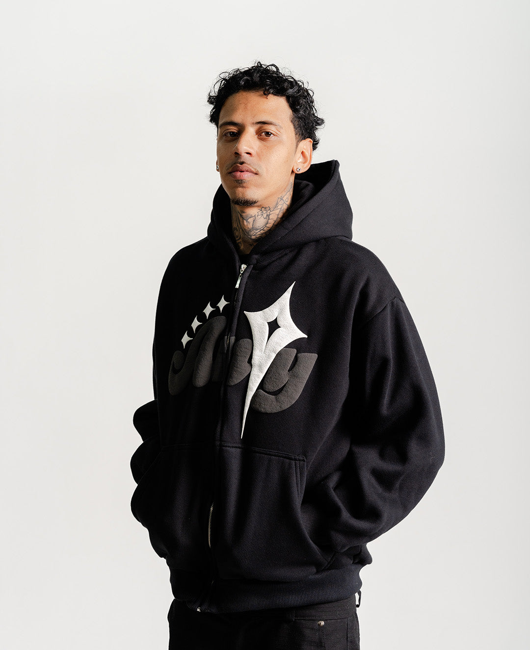 MOLETOM STARWAVE ZIP BLACK