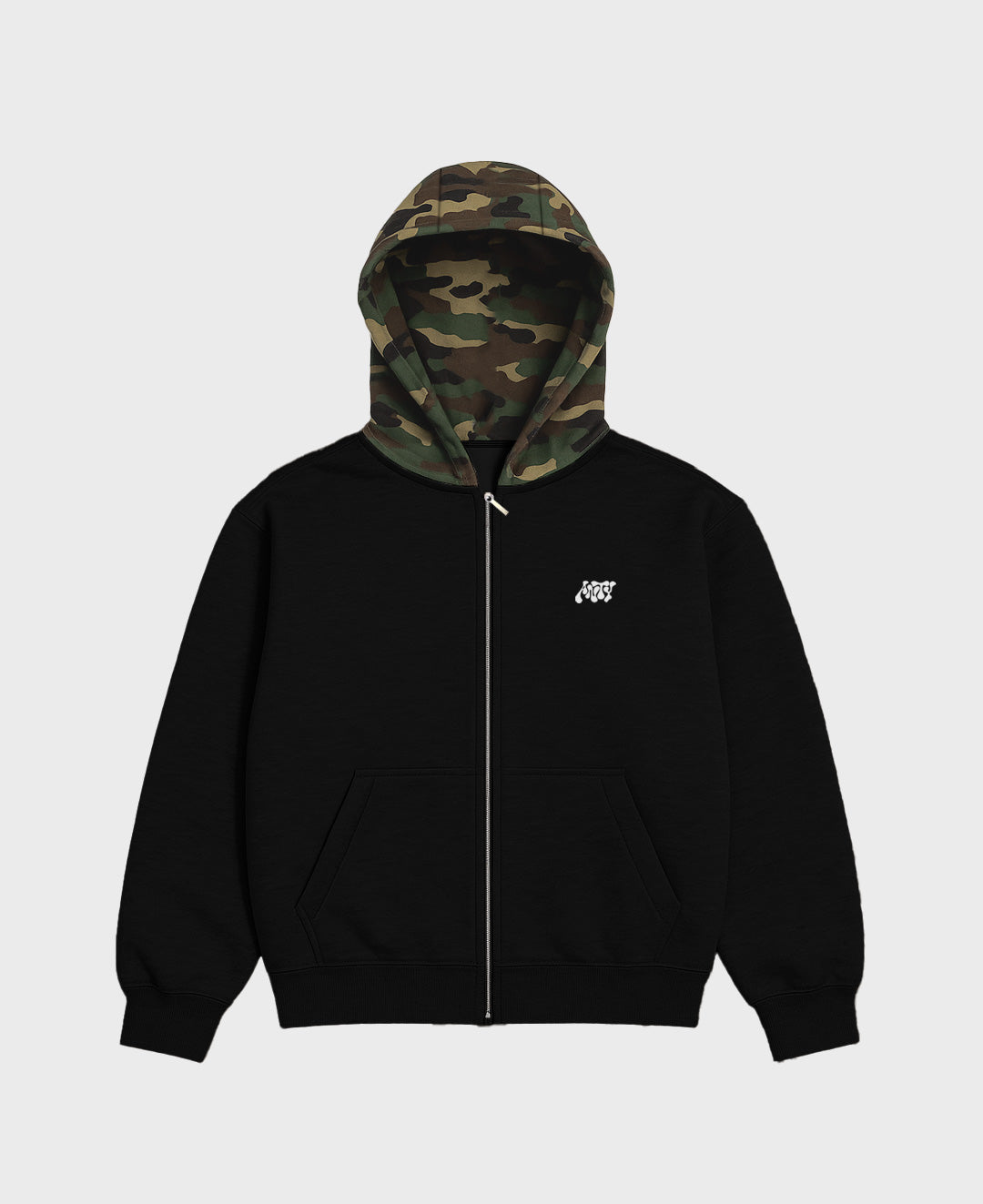 MOLETOM CAMO CODE ZIP BLACK