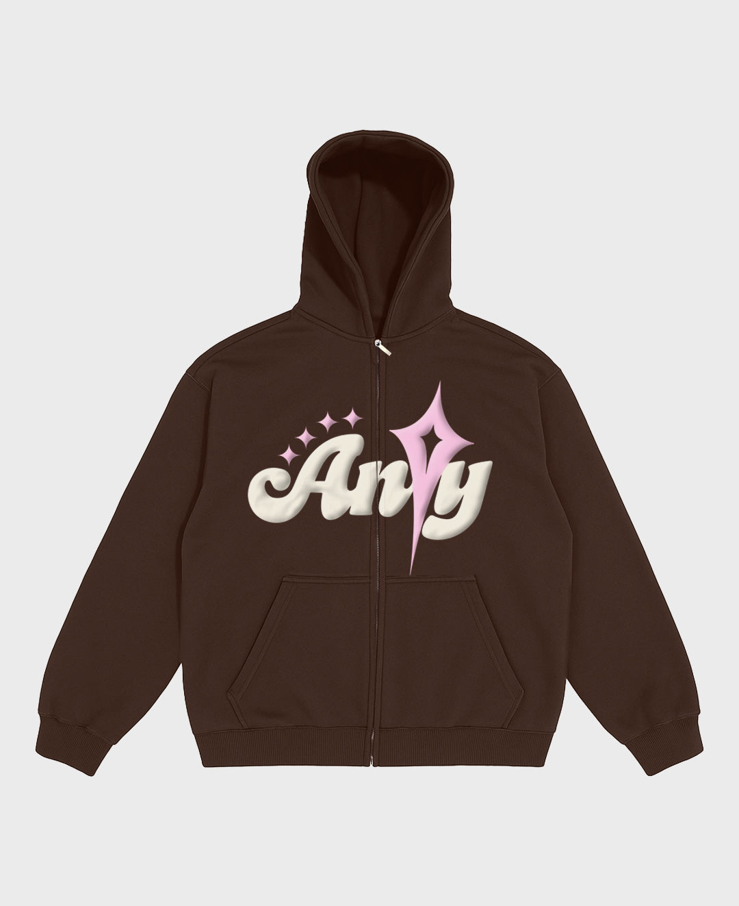 MOLETOM STARWAVE ZIP BROWN