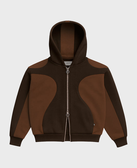 MOLETOM ONTHECURVE ZIP BROWN