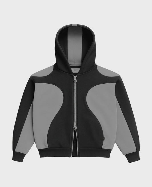 MOLETOM ONTHECURVE ZIP BLACK GREY