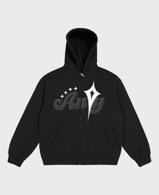 MOLETOM STARWAVE ZIP BLACK